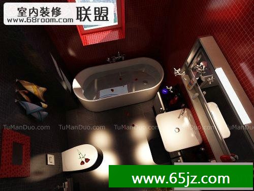 30款红色卫浴装修效果图大全20xx \"好色红\"卫浴间装修效果图大全